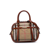 Small Leather Trimmed House Check Canvas Bridle Orchard Satchel